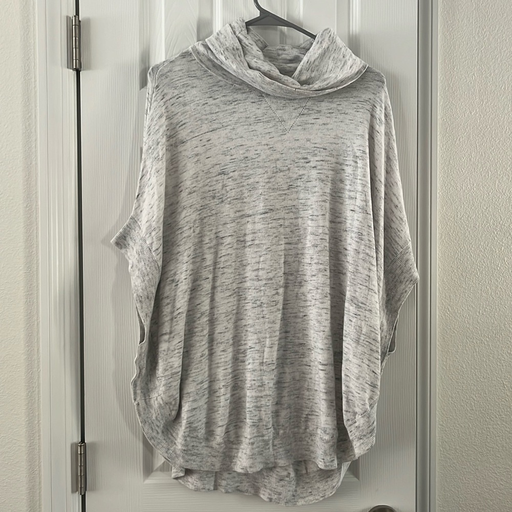 Talbots small/medium gray mock turtleneck tunic poncho